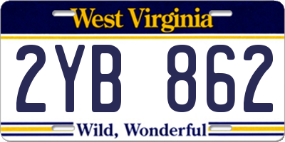 WV license plate 2YB862