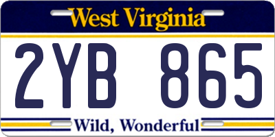 WV license plate 2YB865