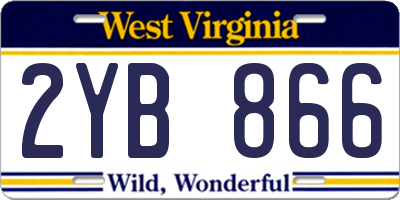 WV license plate 2YB866