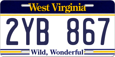 WV license plate 2YB867