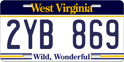 WV license plate 2YB869