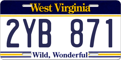 WV license plate 2YB871
