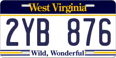 WV license plate 2YB876