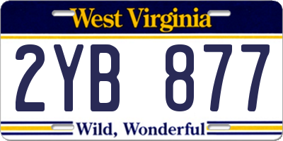WV license plate 2YB877