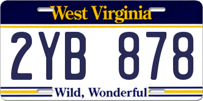WV license plate 2YB878