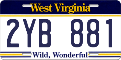 WV license plate 2YB881