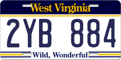 WV license plate 2YB884