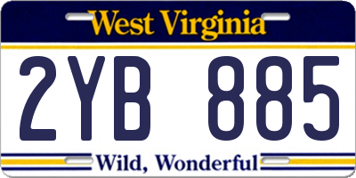 WV license plate 2YB885