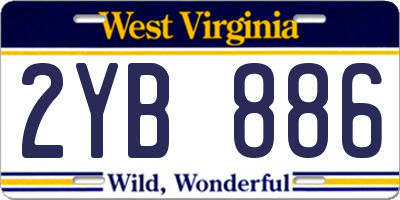 WV license plate 2YB886