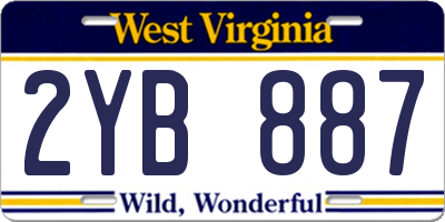 WV license plate 2YB887
