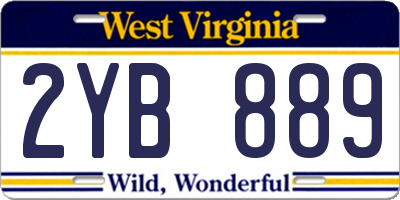 WV license plate 2YB889