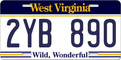 WV license plate 2YB890