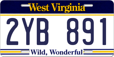 WV license plate 2YB891