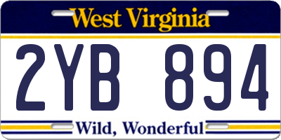 WV license plate 2YB894