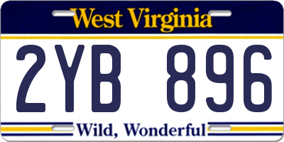 WV license plate 2YB896
