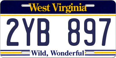 WV license plate 2YB897