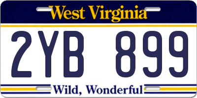 WV license plate 2YB899