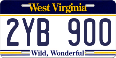 WV license plate 2YB900