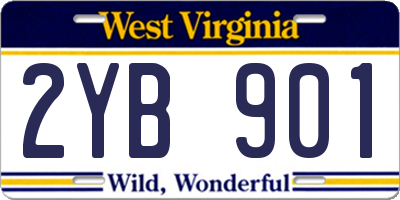 WV license plate 2YB901