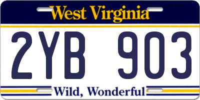WV license plate 2YB903