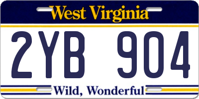 WV license plate 2YB904