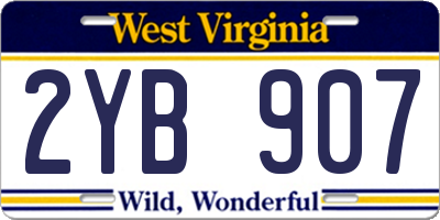 WV license plate 2YB907