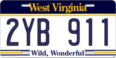 WV license plate 2YB911