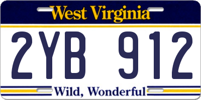WV license plate 2YB912