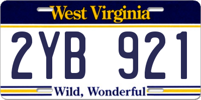 WV license plate 2YB921