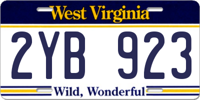 WV license plate 2YB923