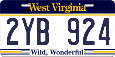 WV license plate 2YB924