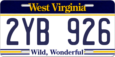WV license plate 2YB926