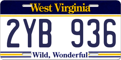 WV license plate 2YB936