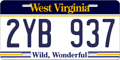 WV license plate 2YB937
