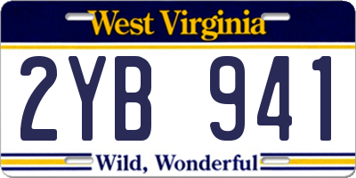 WV license plate 2YB941
