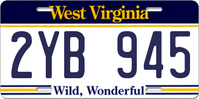 WV license plate 2YB945