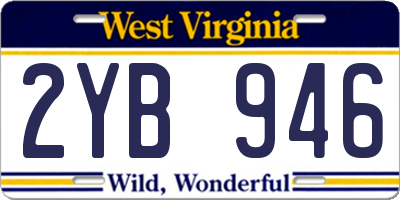 WV license plate 2YB946