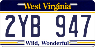 WV license plate 2YB947