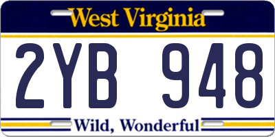 WV license plate 2YB948