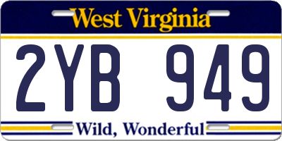 WV license plate 2YB949