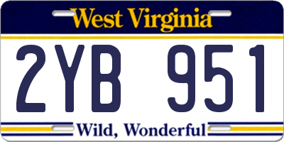 WV license plate 2YB951