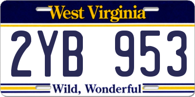 WV license plate 2YB953