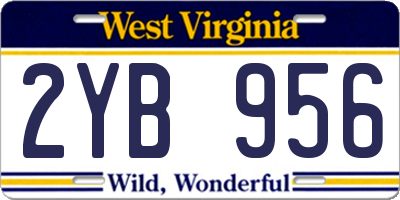 WV license plate 2YB956