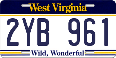 WV license plate 2YB961