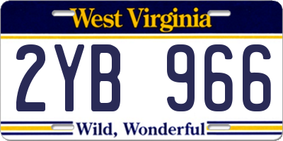 WV license plate 2YB966