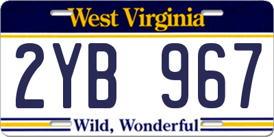 WV license plate 2YB967