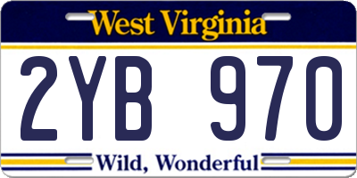 WV license plate 2YB970