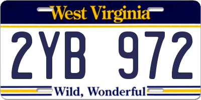 WV license plate 2YB972