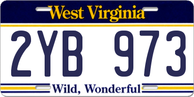 WV license plate 2YB973