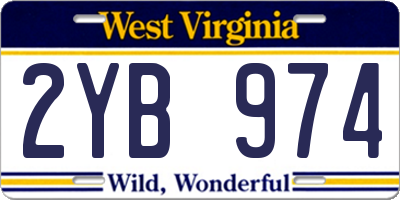 WV license plate 2YB974